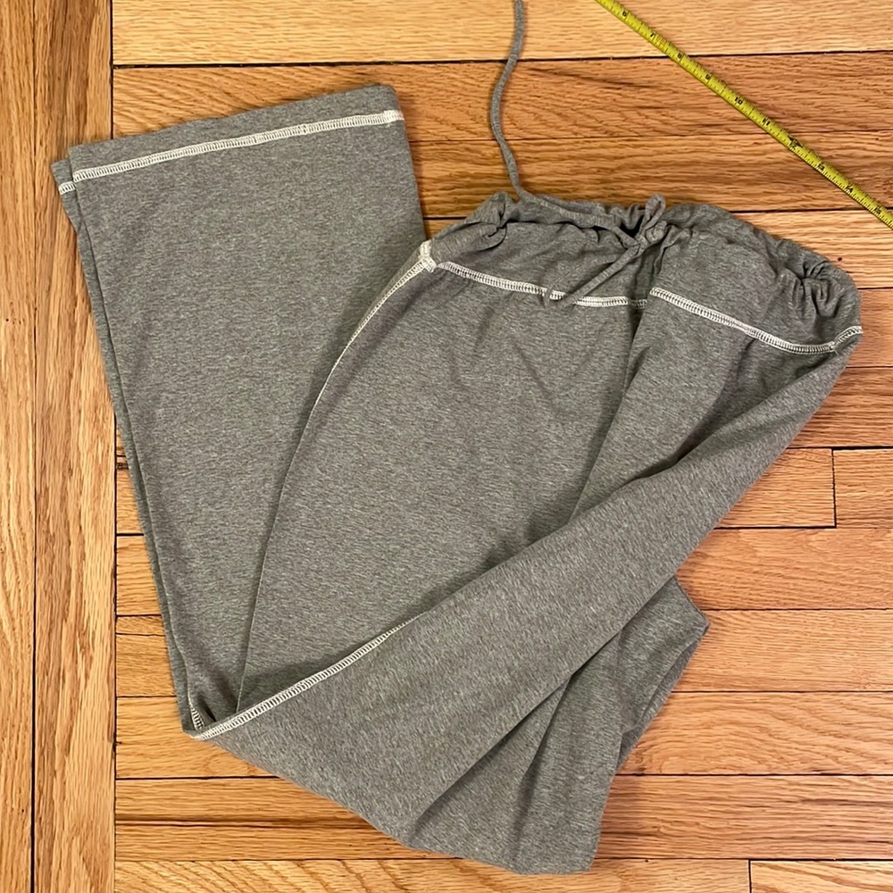 City Lights San Francisco Women Large Pant Elastic Waist Drawstring Gray Relaxed